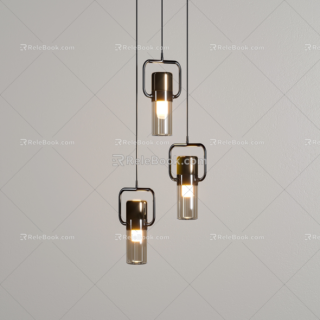 Modern chandelier glass chandelier bedside chandelier 3d model