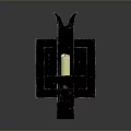 Black Metal Wall Mounted Candle Holder With White Candle On Dark Background