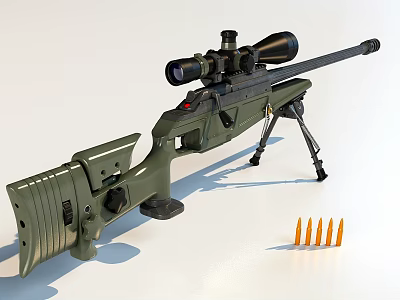 modern gun brethel sniper rifle 3d model