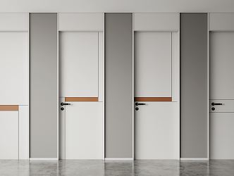 Modern swing door single door combination 3d model