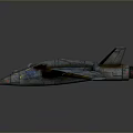 3D Model Fighter Jet With Blue Yellow Metallic Texture And Detailed Design