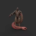 Muscular Man With Snake Lower Body And Red Brown Texture 3d model