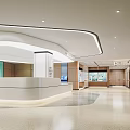 Modern Hospital Outpatient Clinic Interior With Reception Desk And Contemporary Lighting Design