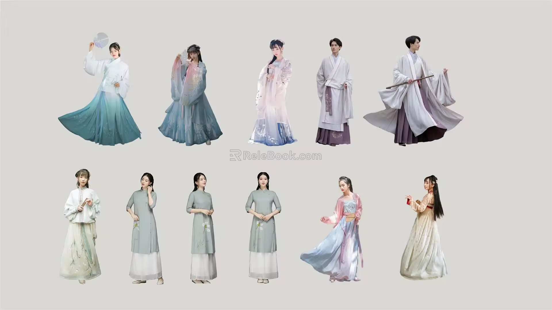 Modern multiplayer ancient characters 3d model