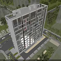 Rural Self built House Modern Exterior Design With Multi story Red White Facade And Trees