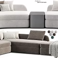 Modern Sectional Sofa Design With Neutral Tones Cushions And Modular Configurations 3d model