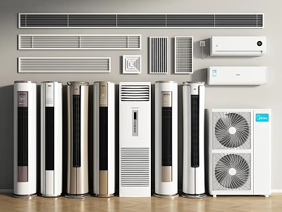 Various Types of Air Conditioners and Fans With Modern Designs and Styles 3d model