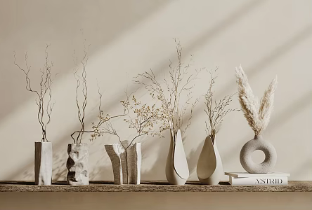 modern dried flowers 3d model