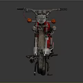 Red Classic Motorcycle With Black Seat Headlight And Spoked Wheels Design
