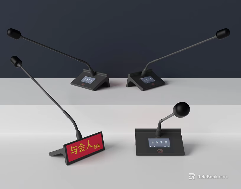 High Performance Headphone Speaker System With Display Screen For Conference Speakers 3d model