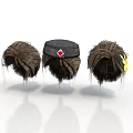 Fashionable Wigs as Daily Life Products with Decorative Hats and Accessories