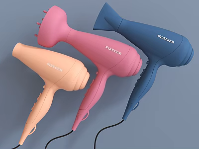 FANGDAIR Hair Dryers in Three Vibrant Colors for Daily Electrical Appliance Use 3d model
