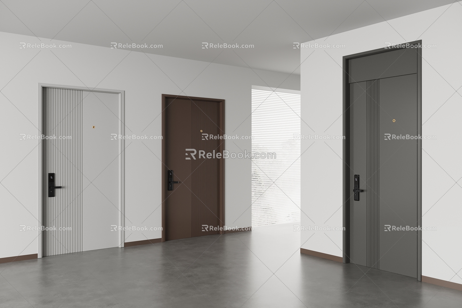 Modern security door entry door security door password door mother door 3d model