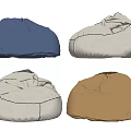 Comfortable Modern Bean Bag Chairs in Blue White Beige and Brown Colors