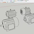 Blue Industrial Electric Motors With Sturdy Housing And High Efficiency Performance