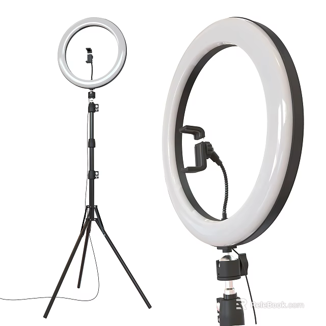 Adjustable LED Ring Light With Tripod Stand For Photography And Video Recording 3d model 