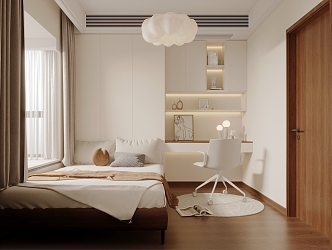 Middle Style Bedroom Second Bedroom 3d model