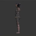 3D Fantasy Female Warrior Character in Intricate Armor with Ornate Patterns as Mythical Creature