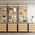 Modern aluminum profile storage rack hole board shelf display rack decorative rack optical axis 3d model