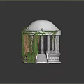 Beautiful White Dome Structure Covered With Lush Green Vines And White Stairs