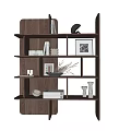 Modern Wooden Bookcase With Open Multi Tiered Shelves Books And Decorative Items