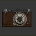 Vintage Electronic Camera Retro Design With Metal Body Lens And Control Knobs 3d model