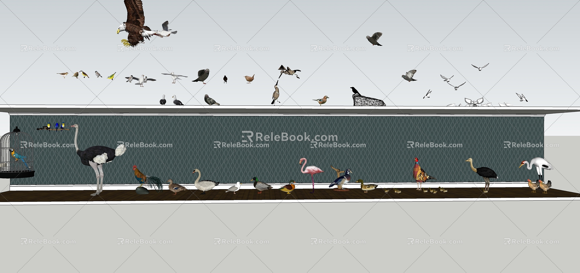 Modern Bird Bird Combination 3d model