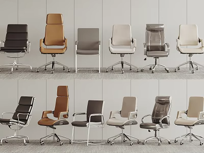 Modern Office Chair Collection With Multiple Colors Sleek Design Adjustable Features And Wheels 3d model