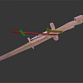 Ancient Wooden Historical Tool With Crossed Beams And Trigger Mechanism Design