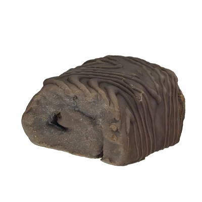 Dark Brown Chocolate Dessert Block Featuring Wavy Surface And Soft Texture 3d model