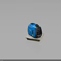 HYUNDAI Blue Portable Generator Placed On Cardboard With Dark Background