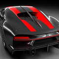 Sleek Black Luxury Sports Car With Red Stripes And Aerodynamic Design