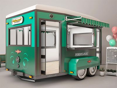 Modern sales truck, fast food truck, car restaurant, small train, sales car, sightseeing car, dessert car, stall car, stall car, temporary stall car, sales car 3d model