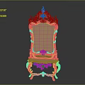 Golden Carved Chair With Ornate Design Intricate Patterns And Vintage Luxurious Style
