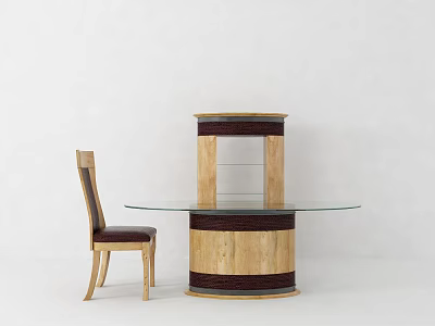 Modern Table and Chair Combination Classical Furniture Dining Table Dining Chair Side Cabinet 3d model