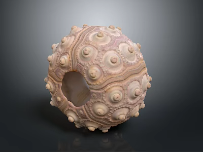 Natural Sea Urchin Shell Featuring Rounded Protrusions And Central Hole 3d model