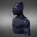 Game and Movie Character Black Panther Bust with Black Purple Patterned Suit and Muscular Design