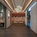 Chinese Style Beauty Hair Salon With Wooden Furniture Scalp Care And Reception Area