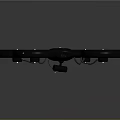 Sleek Black Four Rotor Drone Design With Propellers And Central Blue Light