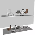 Office Chairs With Multiple Modern Designs Various Colors And Ergonomic Features 3d model