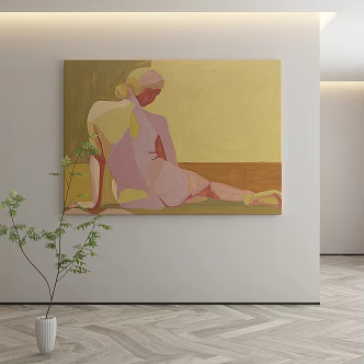 modern figure painting decorative painting 3d model
