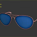 Stylish Aviator Sunglasses With Blue Tinted Lenses And Silver Frame