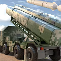 Military Functional Vehicle with Camouflage Paint And Multi Wheeled Launching Missile System
