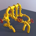 Modern pipeline in pipeline 3d model