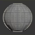 Silver Metallic Dome Structure With Grid Texture And Circular Openings On Metal Base 3d model