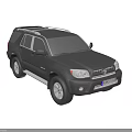 Black Toyota 4Runner SUV With Roof Rack And Front Headlights Design