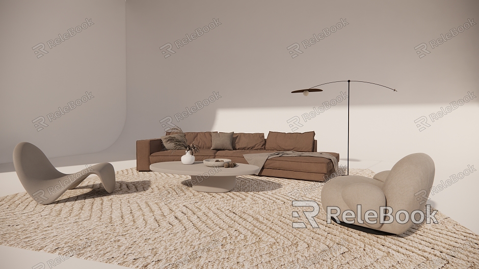 Sofa Sofa Combination Coffee Table Single Sofa model