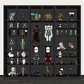Modern Display Cabinet With Glass Doors And Multiple Shelves For Collectible Models