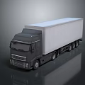 Functional Freight Truck Featuring Black Cab And White Cargo Container 3d model