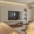 Modern Dining And Kitchen Interior With White Cabinets Wooden Countertops Round Table Pendant Light